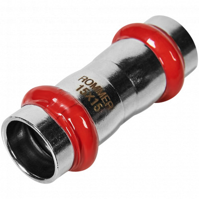 ROMMER RSS-0017-000015 Муфта равнопроходная, 15, из нержавеющей стали прессовой