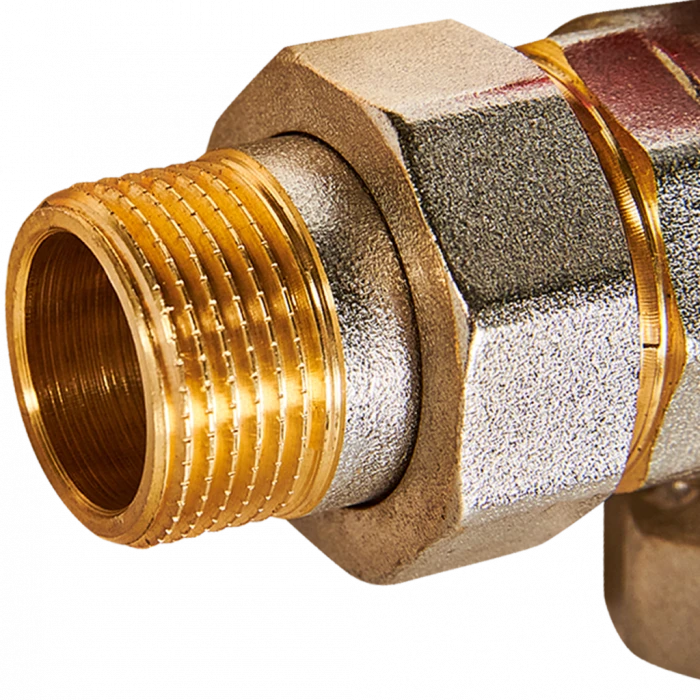 Кран шаровой угловой с американкой ROMMER ВР/НР, ручка бабочка 3/4