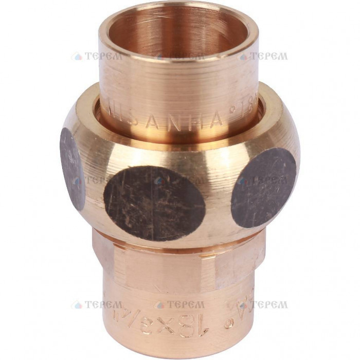 Sanha 4340 сгон ВП-ВП, бронза, самоуплотняющийся 18, для медных труб под пайку