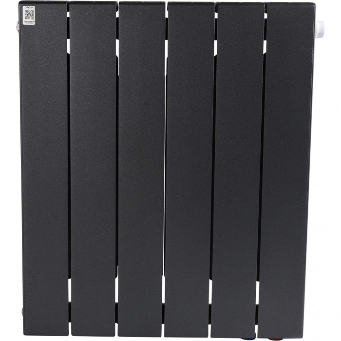 Биметаллический радиатор RIFAR SUPReMO VENTIL 500, 6 секций, нижнее правое подключение, черный