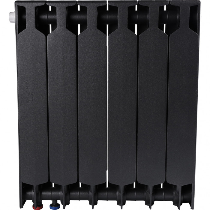 Биметаллический радиатор RIFAR SUPReMO VENTIL 500, 6 секций, нижнее правое подключение, черный