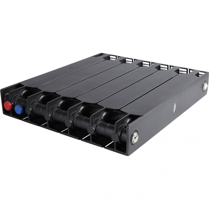 Биметаллический радиатор RIFAR SUPReMO VENTIL 500, 6 секций, нижнее правое подключение, черный