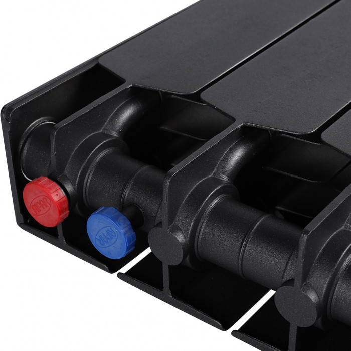 Биметаллический радиатор RIFAR SUPReMO VENTIL 500, 6 секций, нижнее правое подключение, черный