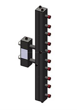 Гидроразделитель Zota с коллектором вертикальный, 5 контуров, до 70 кВт