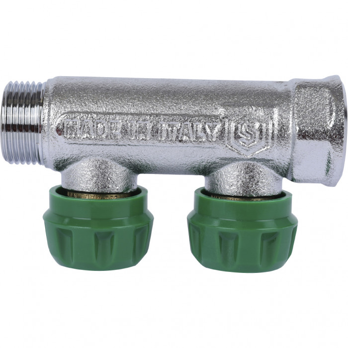 STOUT SMB-6849-341202 STOUT Коллектор регулирующий 3/4", 2 отвода 1/2" плоское уплотнение