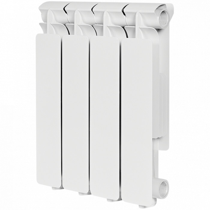 Алюминиевый радиатор STOUT Bravo 350, 4 секций, боковое подключение, белый