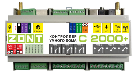 Контроллер Умного Дома ZONT C2000+
