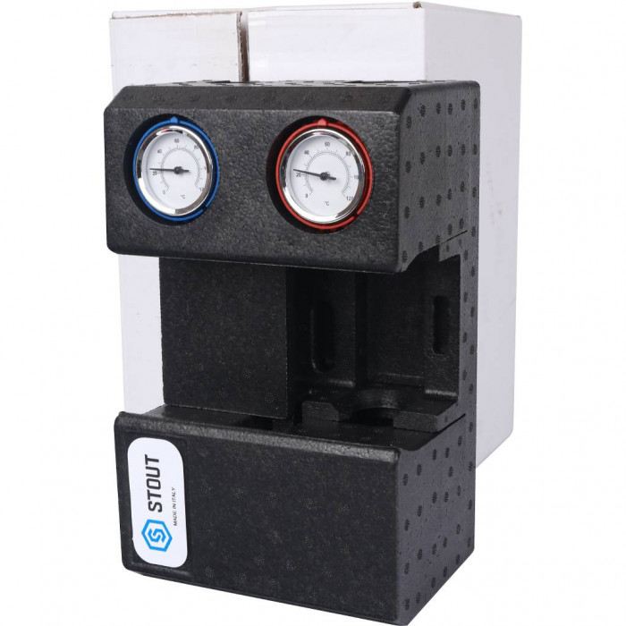 Насосная группа STOUT SDG-0001 с прямым контуром 3/4 без насоса в теплоизоляции