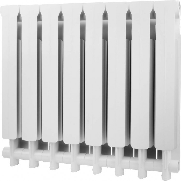 Алюминиевый радиатор Global ISEO 500 500, 8 секций, боковое подключение, белый