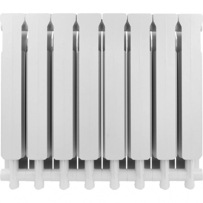 Алюминиевый радиатор Global ISEO 500 500, 8 секций, боковое подключение, белый