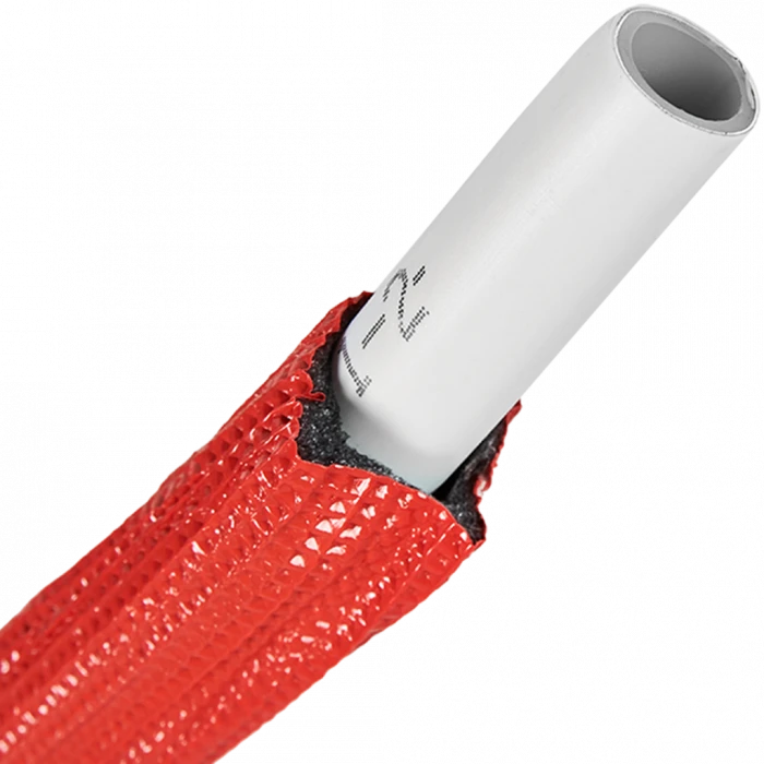 Труба металлопластиковая STOUT в теплоизоляции 16х2,0 (бухта 100 м) (красная)