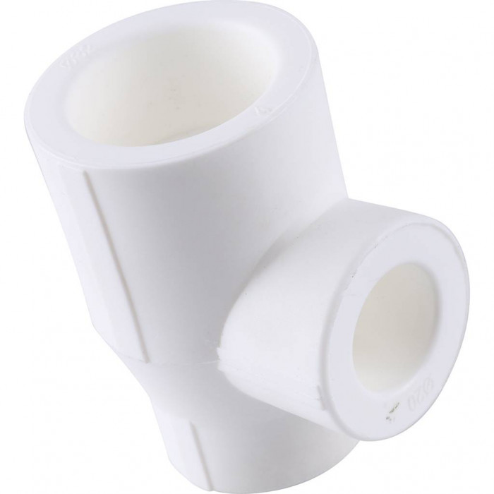 Тройник переходной Kalde 32х20х25 для полипропиленовых труб под сварку (цвет белый)