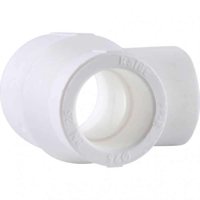 Тройник переходной Kalde 32х20х25 для полипропиленовых труб под сварку (цвет белый)