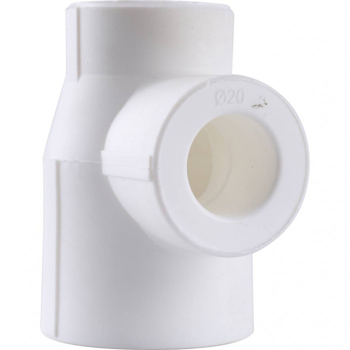 Тройник переходной Kalde 32х20х25 для полипропиленовых труб под сварку (цвет белый)
