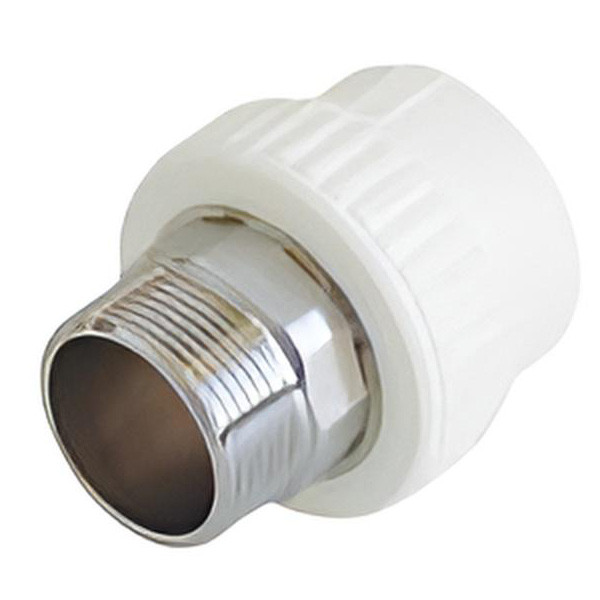 Kalde 25x3/4 Муфта комбинированная с наружной резьбой с выпуском для полипропиленовых труб под сварку (цвет белый)