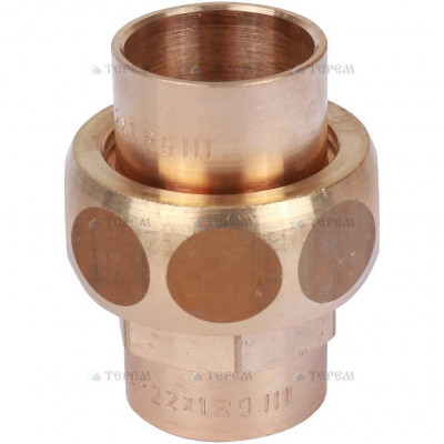 Sanha 4340 сгон ВП-ВП, бронза, самоуплотняющийся 22, для медных труб под пайку