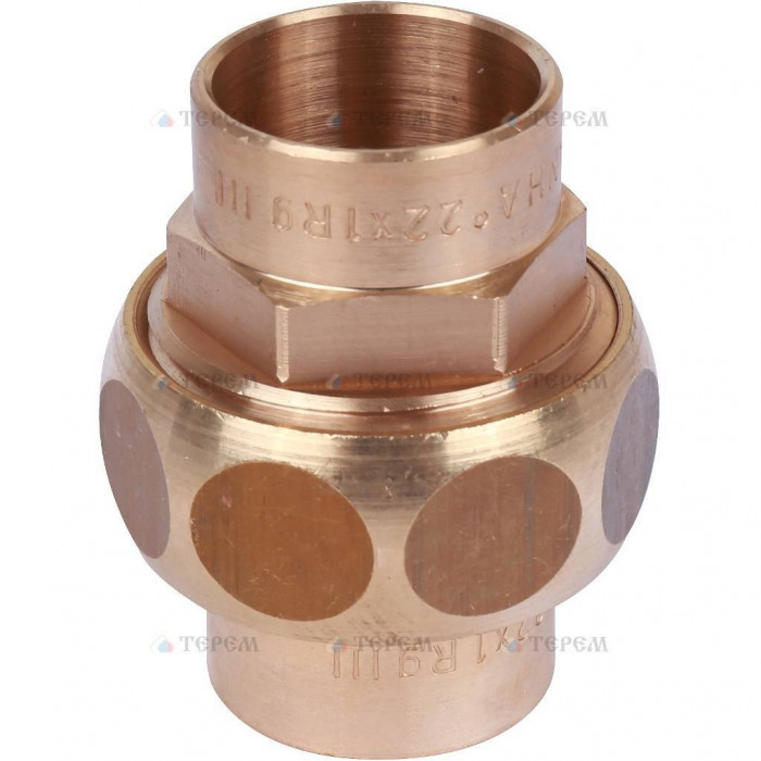 Sanha 4340 сгон ВП-ВП, бронза, самоуплотняющийся 22, для медных труб под пайку