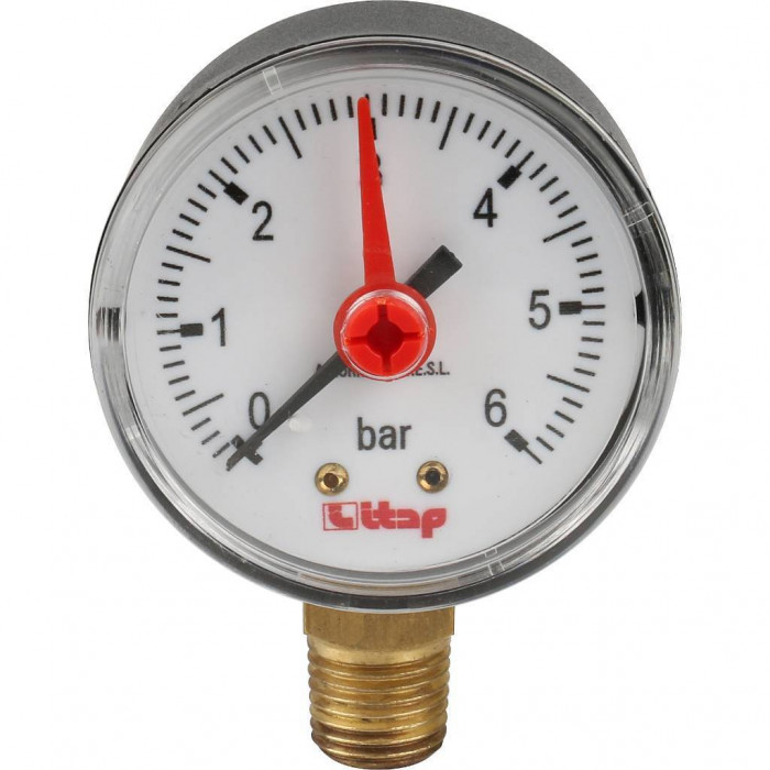 Itap 482R 1/4 Манометр боковое подключение 0-6 бар