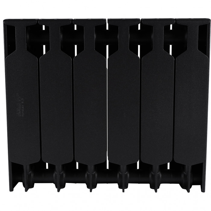 Биметаллический радиатор RIFAR SUPReMO VENTIL 350, 6 секций, нижнее правое подключение, черный