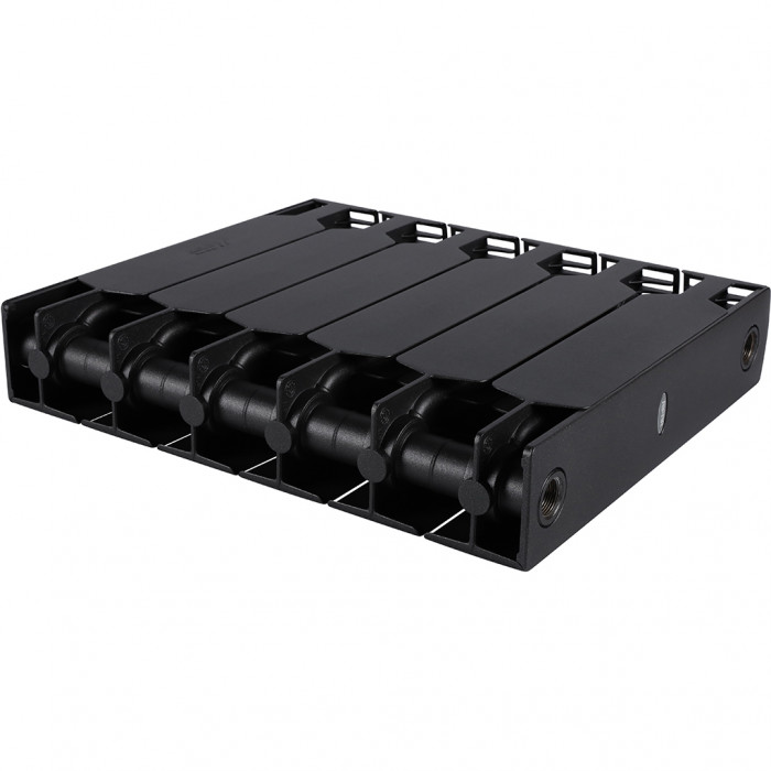 Биметаллический радиатор RIFAR SUPReMO VENTIL 350, 6 секций, нижнее правое подключение, черный