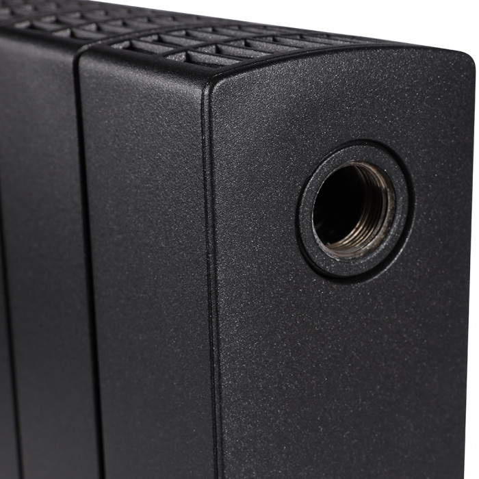 Биметаллический радиатор RIFAR SUPReMO VENTIL 350, 6 секций, нижнее правое подключение, черный