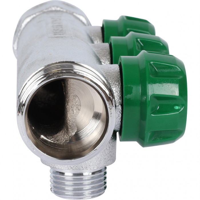 STOUT SMB-6849-341203 STOUT Коллектор регулирующий 3/4", 3 отвода 1/2" плоское уплотнение