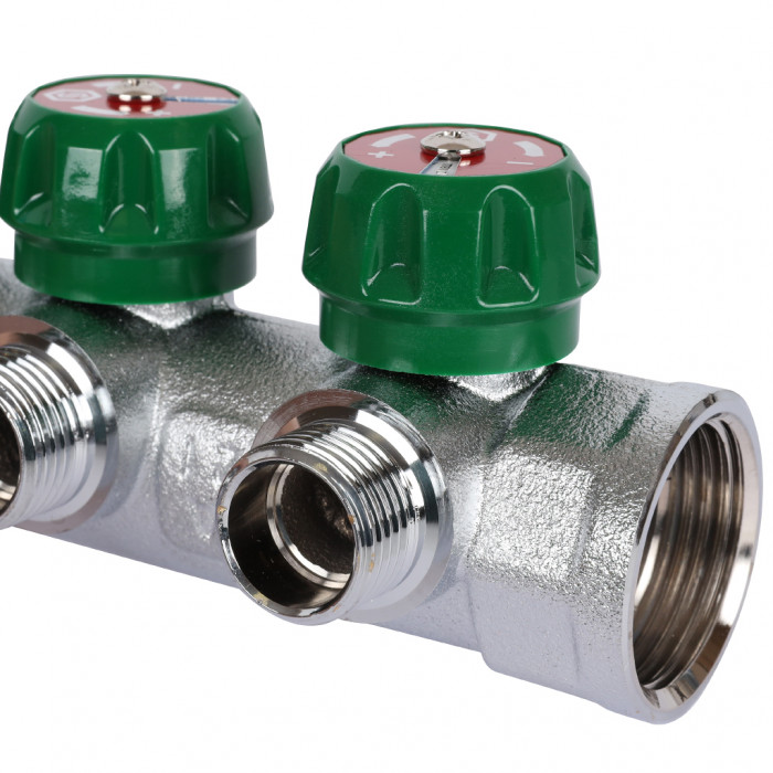 STOUT SMB-6849-341203 STOUT Коллектор регулирующий 3/4", 3 отвода 1/2" плоское уплотнение