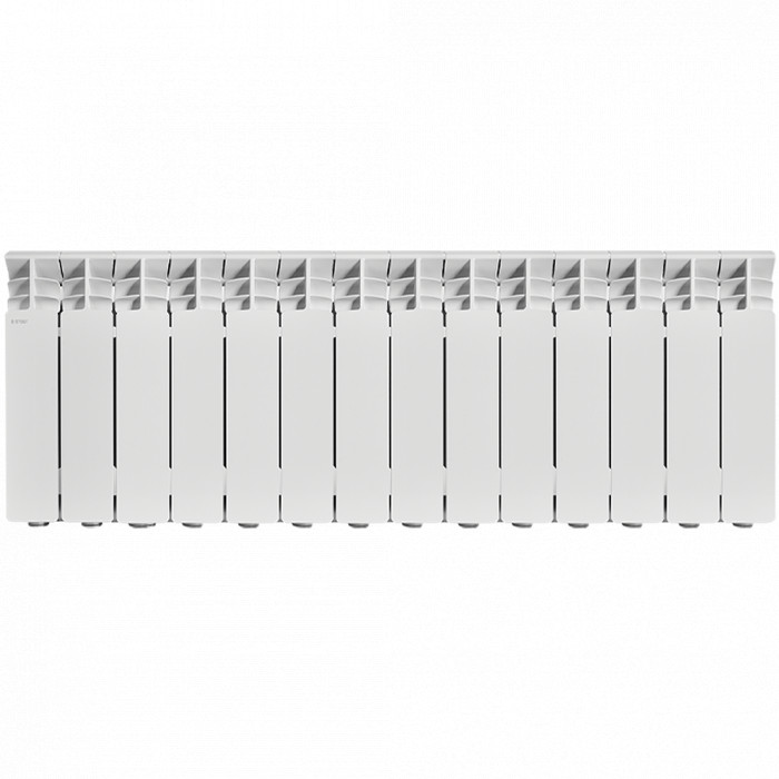 Алюминиевый радиатор STOUT GAMMA 350, 14 секций, боковое подключение, белый