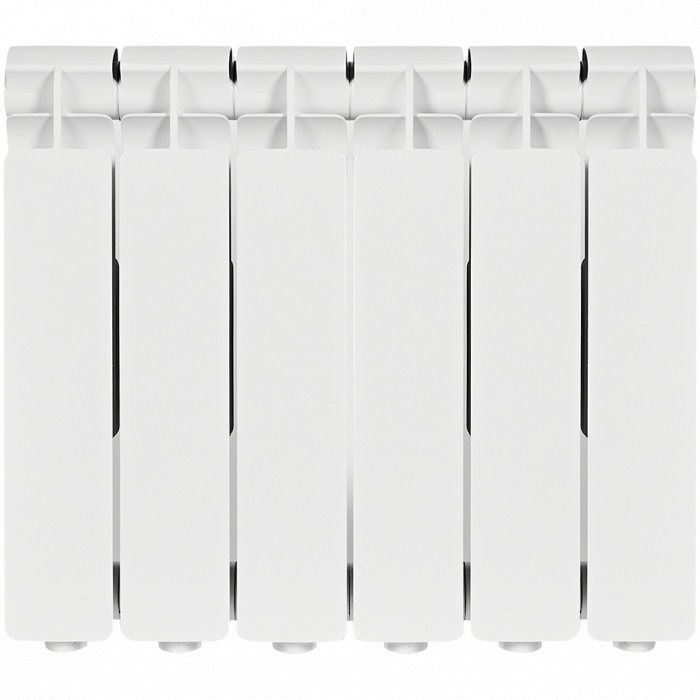 Алюминиевый радиатор STOUT Bravo 350, 6 секций, боковое подключение, белый