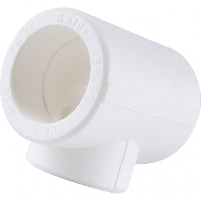Тройник переходной Kalde 50x40x50 для полипропиленовых труб под сварку (цвет белый)