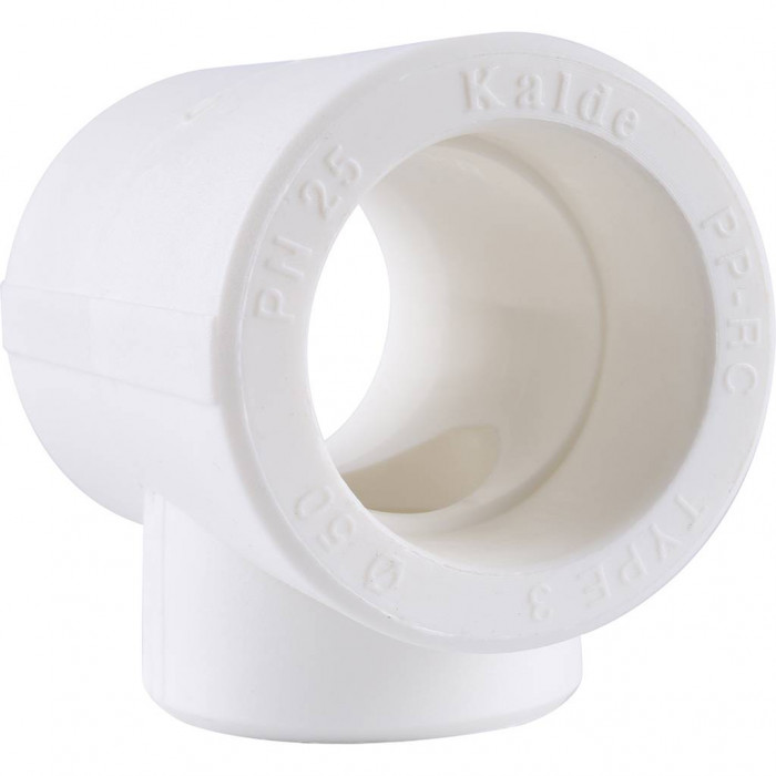 Тройник переходной Kalde 50x40x50 для полипропиленовых труб под сварку (цвет белый)