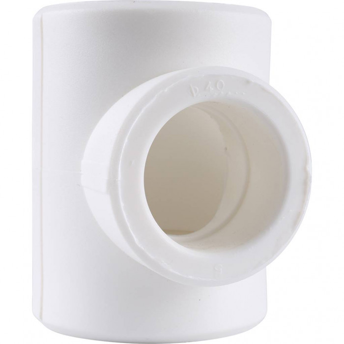 Тройник переходной Kalde 50x40x50 для полипропиленовых труб под сварку (цвет белый)