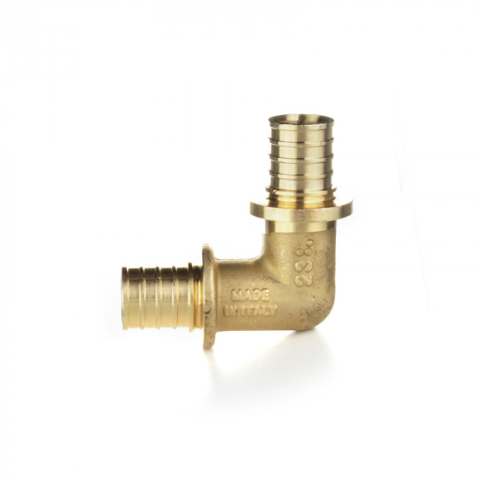 Угольник 90°, Ø 16×16, латунь