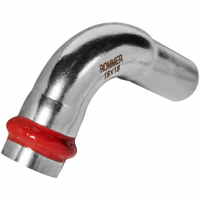 ROMMER RSS-0002-000018 ROMMER Угольник однораструбный 90°-НПр, 18, из нержавеющей стали прессовой