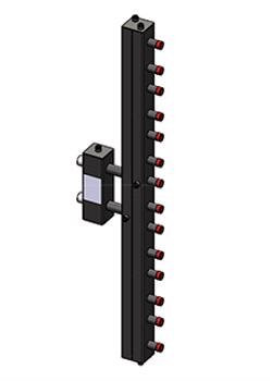 Гидроразделитель Zota с коллектором вертикальный, 7 контуров, до 70 кВт