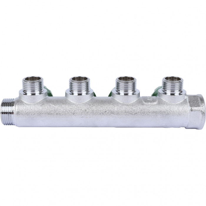 STOUT SMB-6849-341204 STOUT Коллектор регулирующий 3/4", 4 отвода 1/2" плоское уплотнение