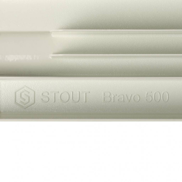 Алюминиевый радиатор STOUT Bravo 500, 4 секций, боковое подключение, белый