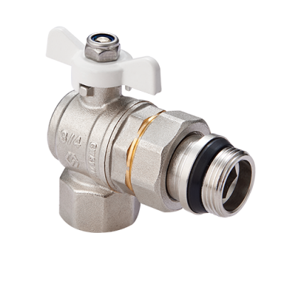 Кран-американка угловой с кольцом 1/2&quot; вн.-нар. бабочка