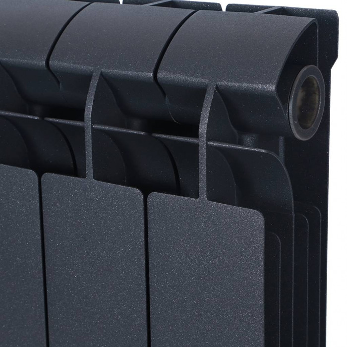 Биметаллический радиатор Global STYLE PLUS 500, 4 секций, боковое подключение, черный