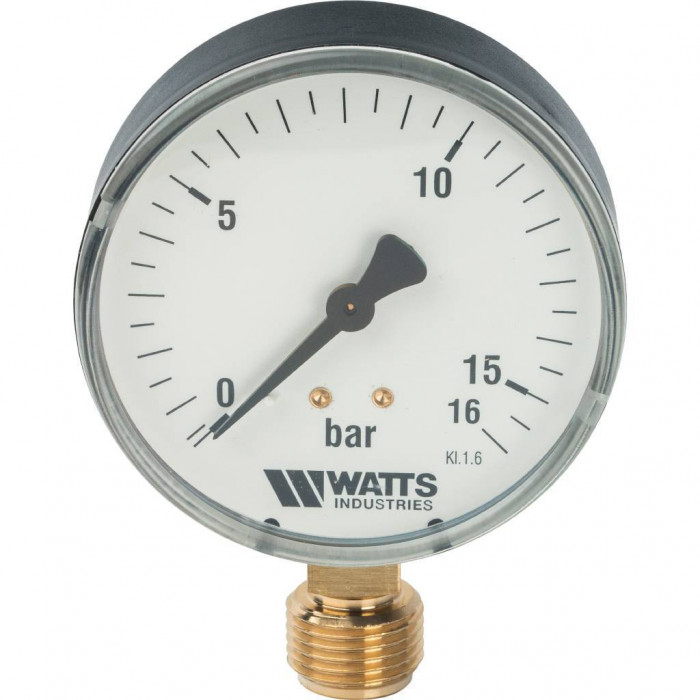 Watts F+R200(MDR) 80/16x1/2" Манометр радиальный 80мм, 0-16 бар