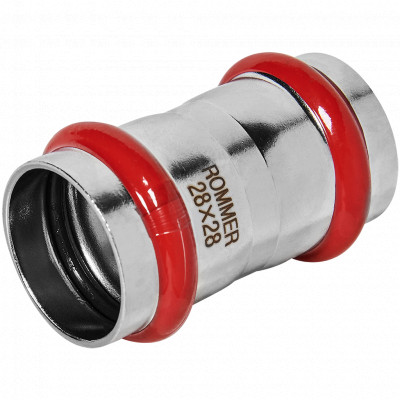 ROMMER RSS-0017-000028 Муфта равнопроходная, 28, из нержавеющей стали прессовой