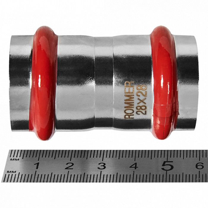 ROMMER RSS-0017-000028 Муфта равнопроходная, 28, из нержавеющей стали прессовой