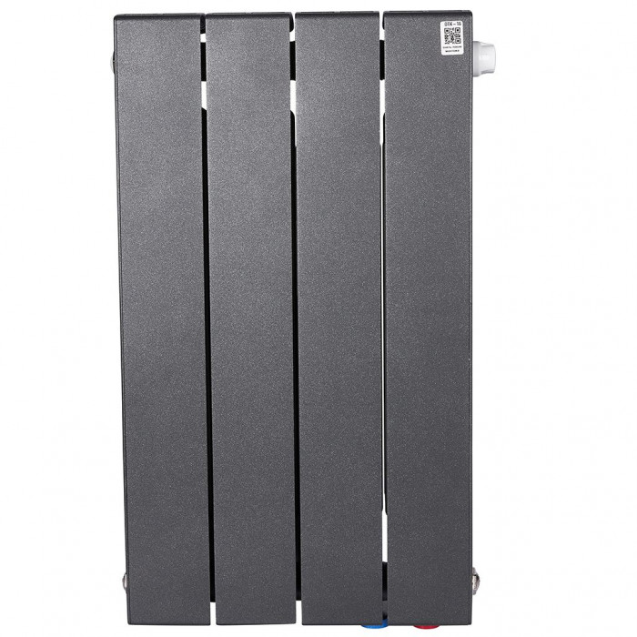 Биметаллический радиатор RIFAR SUPReMO VENTIL 500, 4 секций, нижнее правое подключение, черный