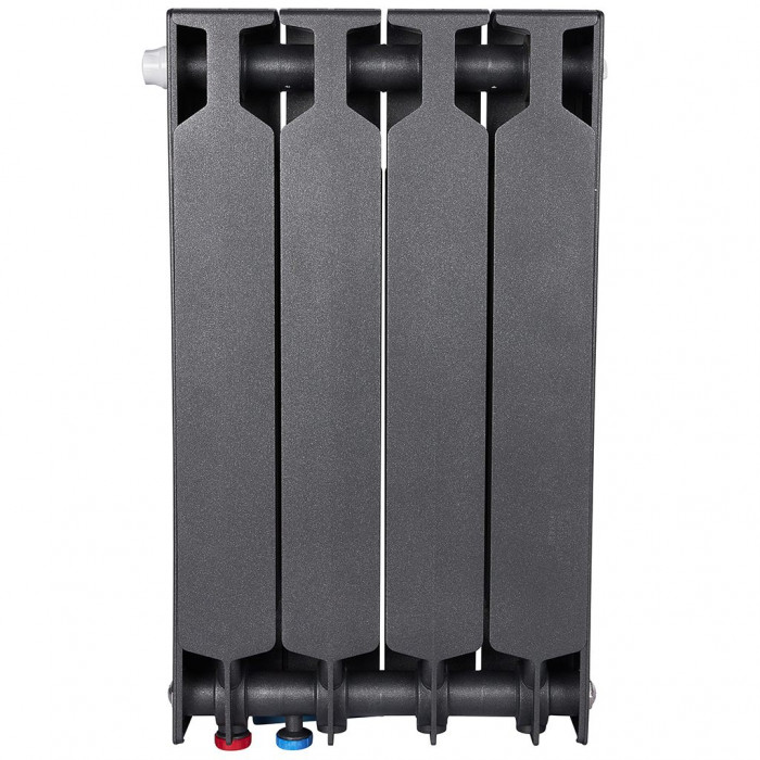 Биметаллический радиатор RIFAR SUPReMO VENTIL 500, 4 секций, нижнее правое подключение, черный