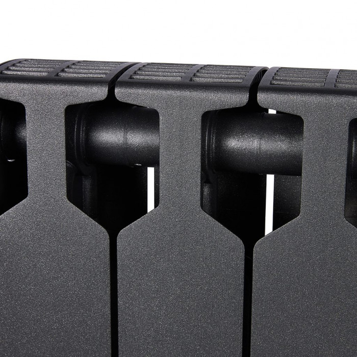 Биметаллический радиатор RIFAR SUPReMO VENTIL 500, 4 секций, нижнее правое подключение, черный