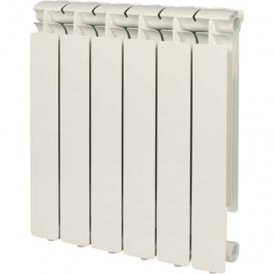 Алюминиевый радиатор STOUT Bravo 500, 6 секций, боковое подключение, белый