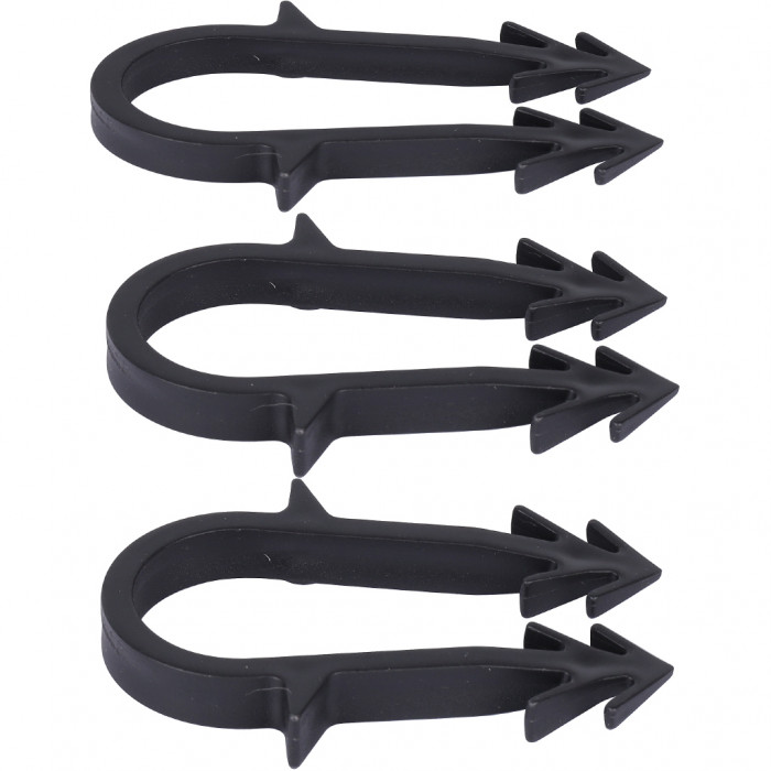 STOUT  Скоба якорная с двойным креплением для труб д.16-20мм, цвет черный, 50 мм