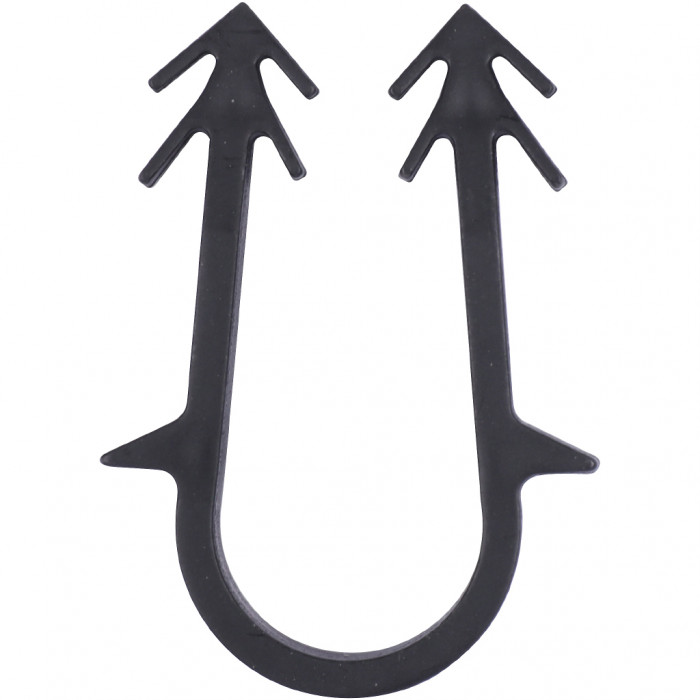 STOUT  Скоба якорная с двойным креплением для труб д.16-20мм, цвет черный, 50 мм