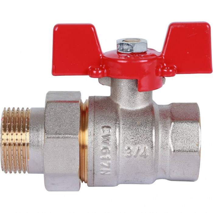 ROMMER  Шаровой кран с американкой 3/4  ВН/НР, ручка бабочка