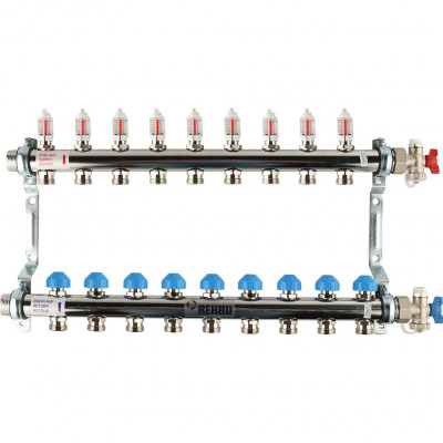 Распределительный коллектор REHAU HKV-D на 9 контуров нержавеющая сталь (12080911002)